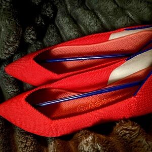 Rothy’s Pointed Toe Flats, Flame, 9 - NIB